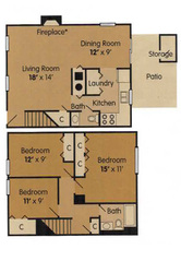 3 Bedroom Townhome - 1189 Square Feet
